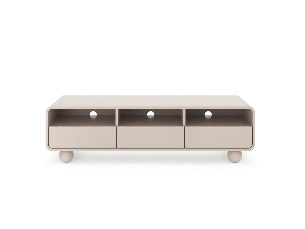 RTV-SCHRANK Alvion Kaschmir, mit abgerundeten Kanten und Kugelfüßen - Kaschmir, Holzwerkstoff (160/44/39cm) - Bettso