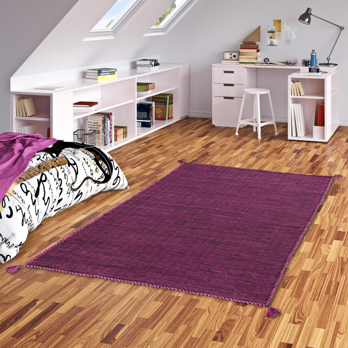 NATUR TEPPICH KELIM PRICO - Pink, Textil (200/300cm) - Pergamon