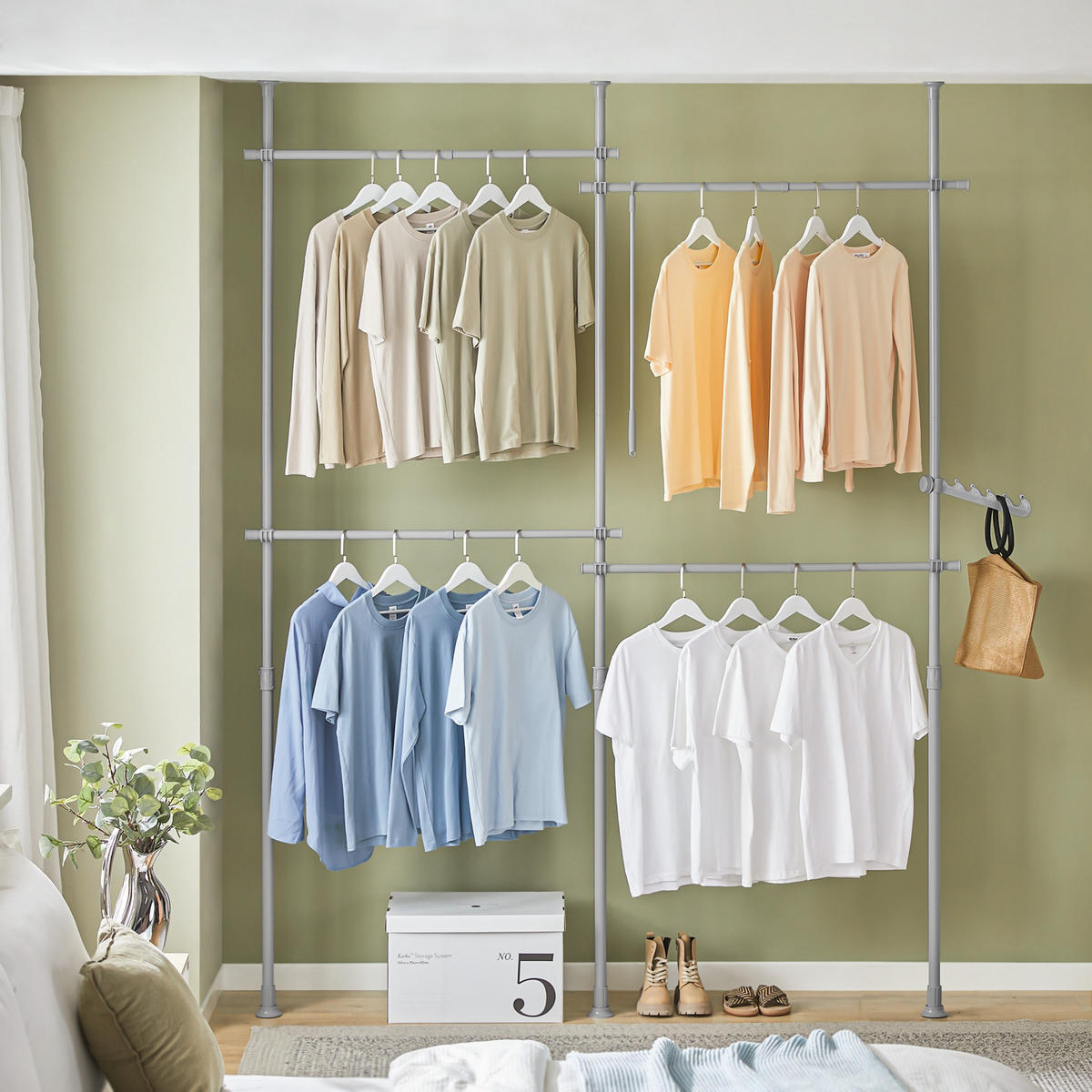 TELESKOP GARDEROBEN SYSTEM Grau - Grau, Kunststoff (226/285/3cm) - SoBuy