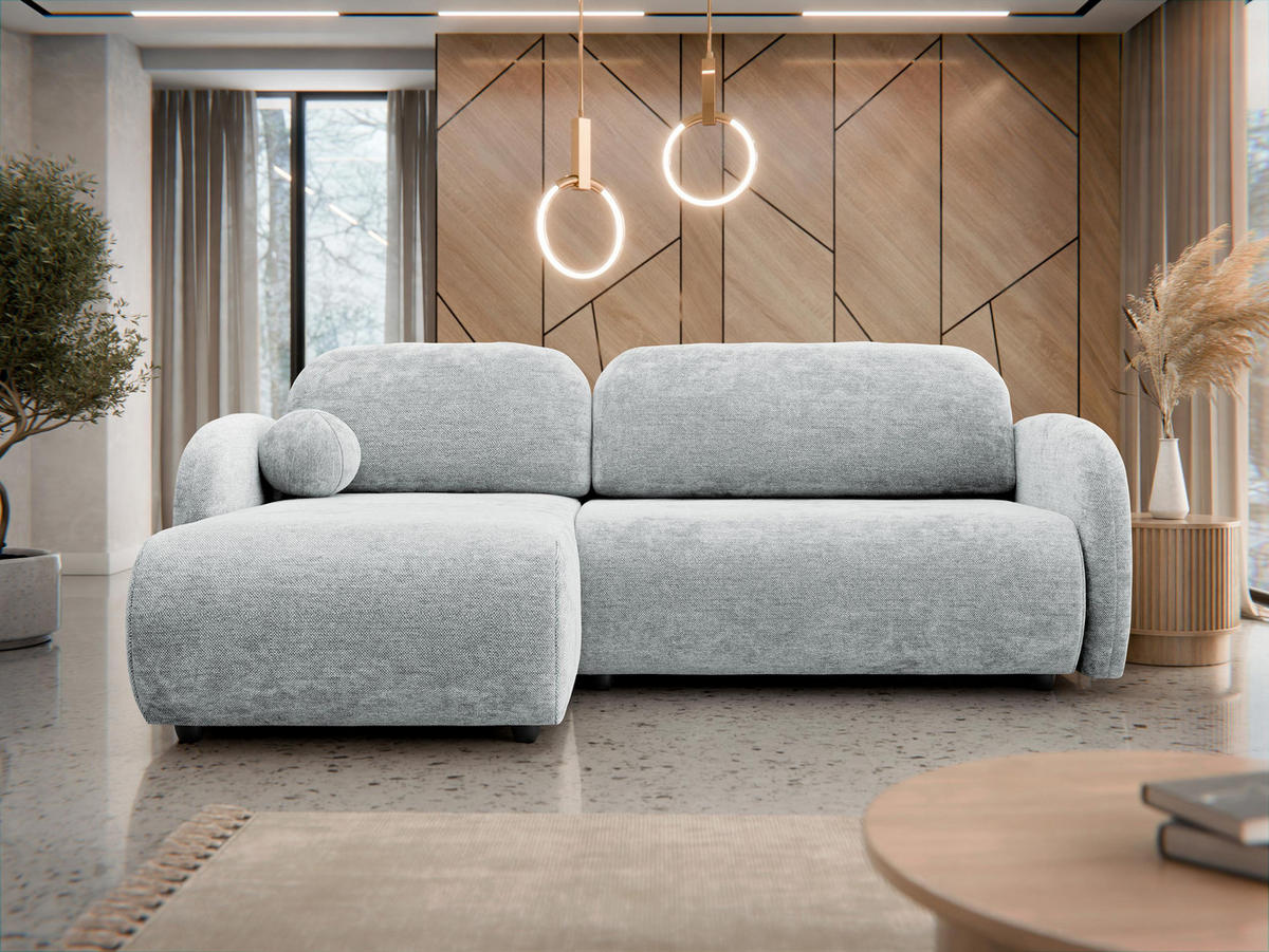 ECKSOFA Dream L - Hellgrau/Schwarz, Holz/Kunststoff (233/160cm) - MIRJAN24