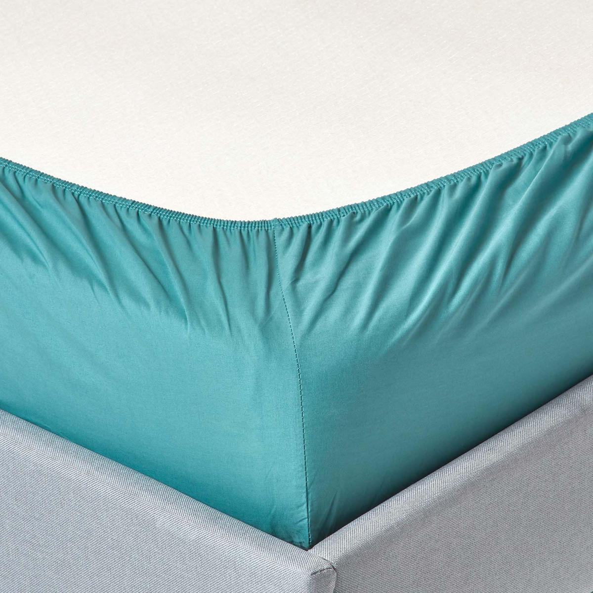 PERKAL-SPANNBETTLAKEN, Ägyptische Baumwolle, Fadendichte 200 - Grün, Textil (160/200cm) - Homescapes