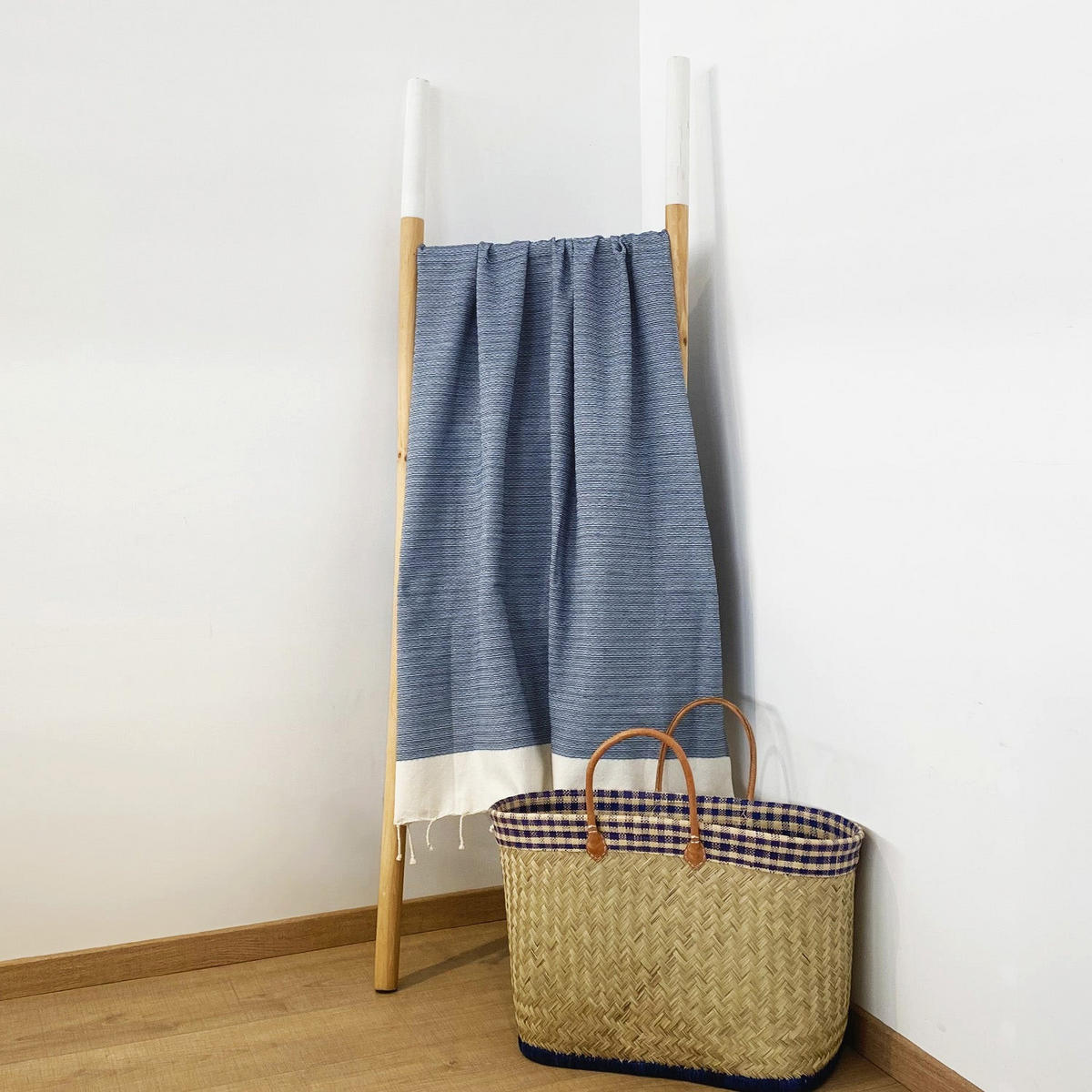 HAMAMTUCH Traditionelles Waffelgewebe Blau 200x200 190g/m² - Athena Marineblau XL - Blau, Textil (200/200cm) - LE COMPTOIR DE LA PLAGE