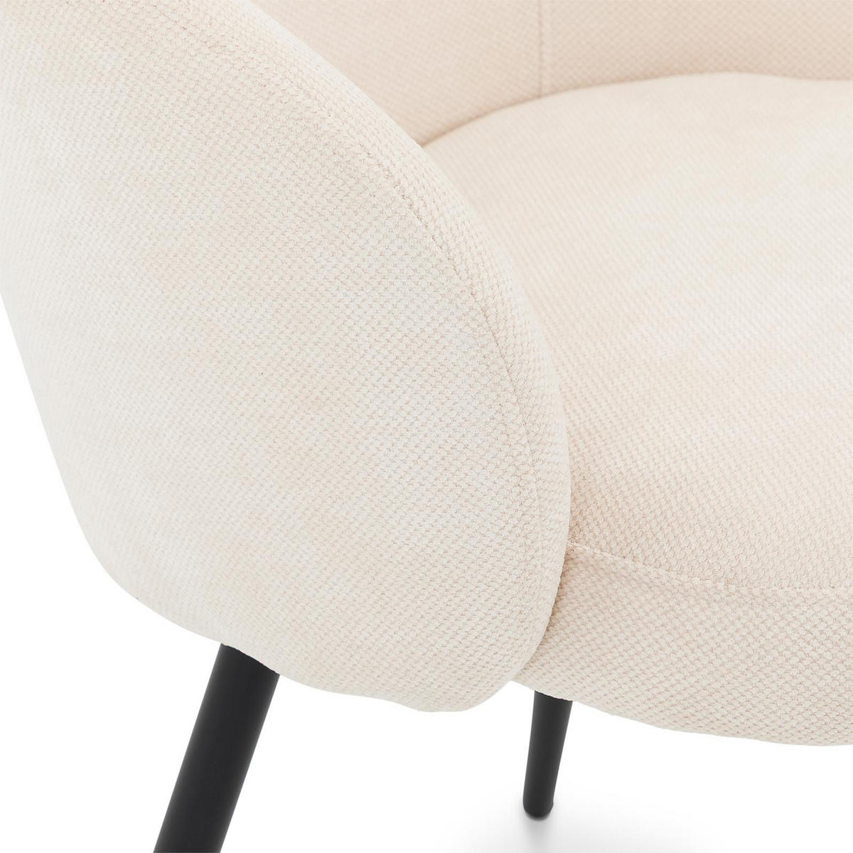 ESSZIMMERSTÜHLE KURSI 2er-Set cremeweiß - Creme, Textil (57/77/60cm) - IDIMEX