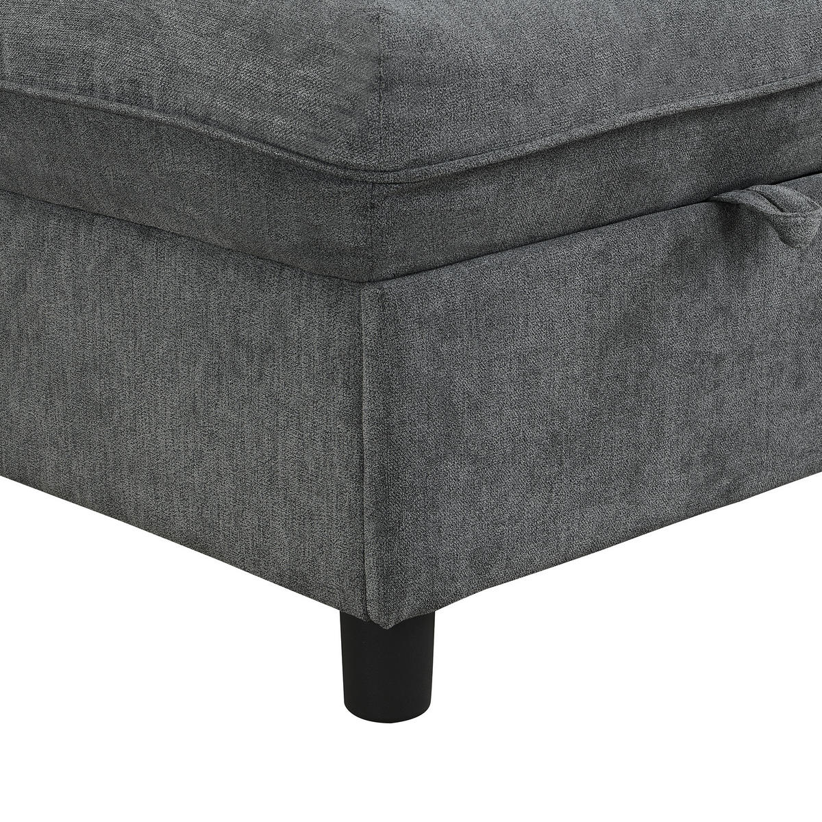 MODULARES Sofa, 4-Sitzer, mit Stauraum, Stoffbezug - Grau, Textil (76/87/274cm) - Meubles Cosy