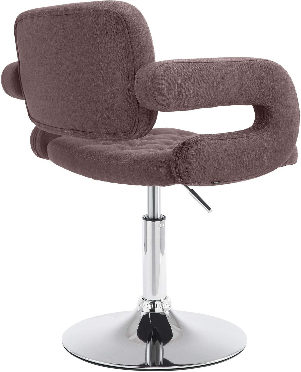 DREHSTUHL Stoff braun - Chromfarben/Braun, Textil/Metall (62/76/55cm) - CLP