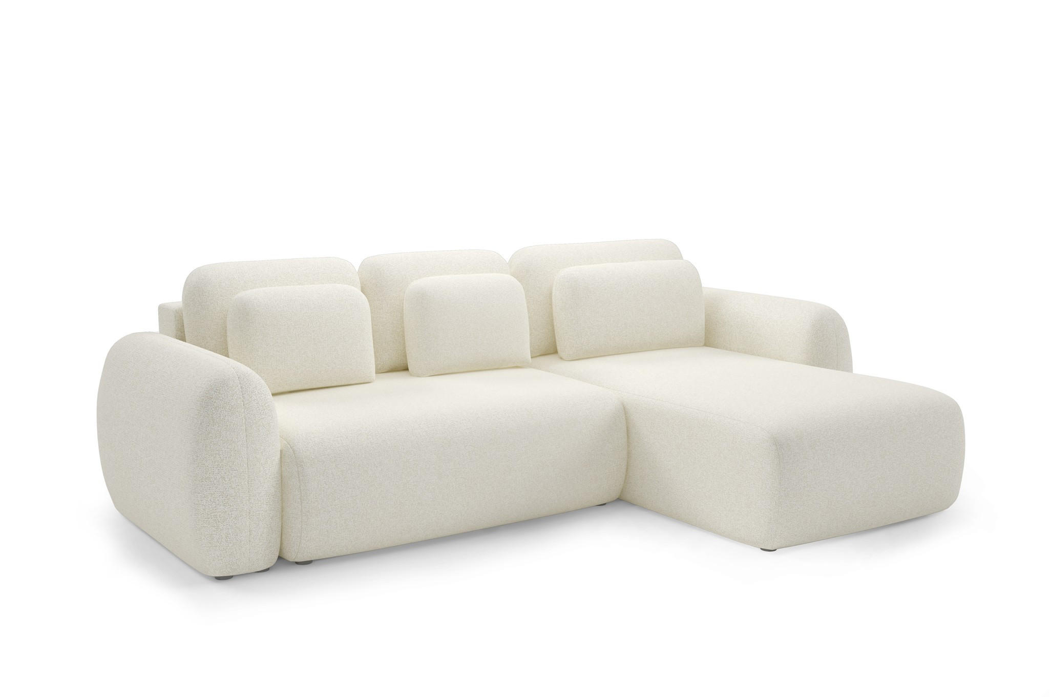 ECKSOFA Gaston Mit Schlaffunktion - Creme, Holzwerkstoff/Textil (304/190cm) - Fun Möbel