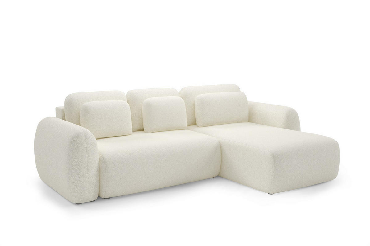 ECKSOFA Gaston Mit Schlaffunktion - Creme, Holzwerkstoff/Textil (304/190cm) - Fun Möbel
