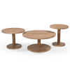 COUCHTISCH rund 3er Set aus Mangoholz Ø70/50/42cm, natürlich - Braun, Holz (70/70/38cm) - Giga Meubel