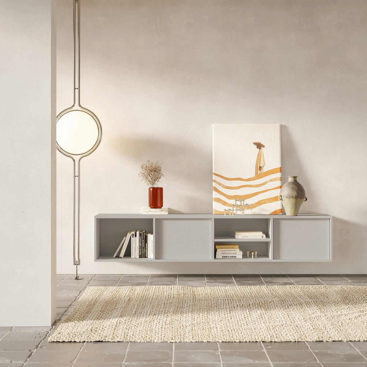 TV-STOLEK Sanva Kašmír 200 cm - kašmírová, kompozitní dřevo (200/40/35cm) - Selsey