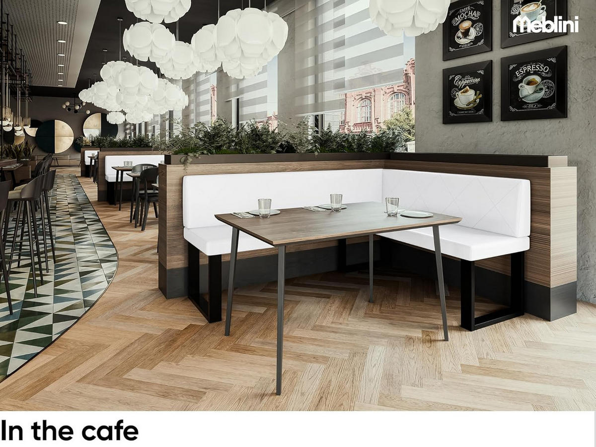 ECKBANK ERIC_U - Weiß, Leder (128/168cm) - Meblini