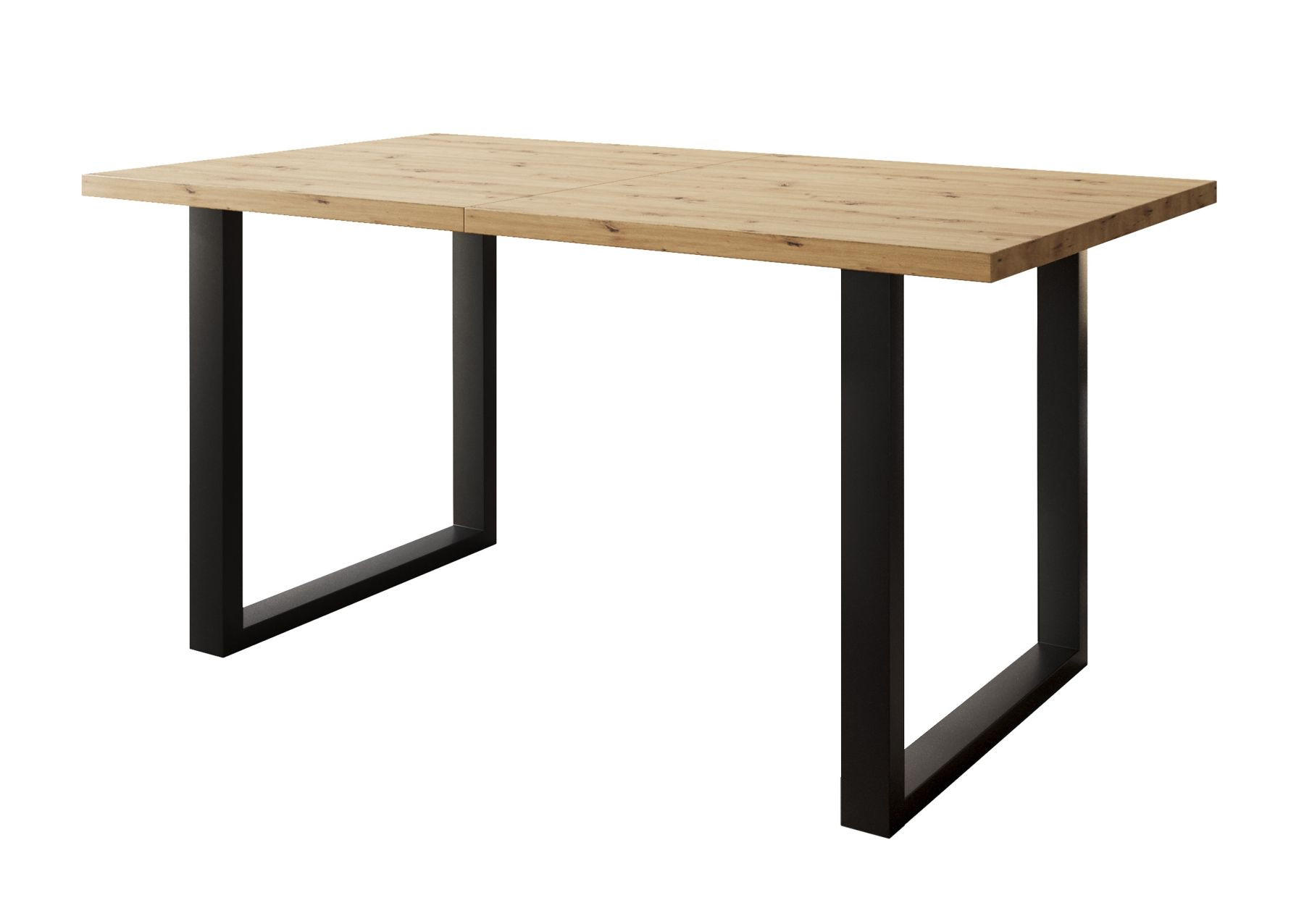 TISCH Schwarz SOFTI U Ausziehbar 140x90/180 cm - Schwarz/Eiche Artisan, Holzwerkstoff (180/90/75.6cm) - Sepro Meble