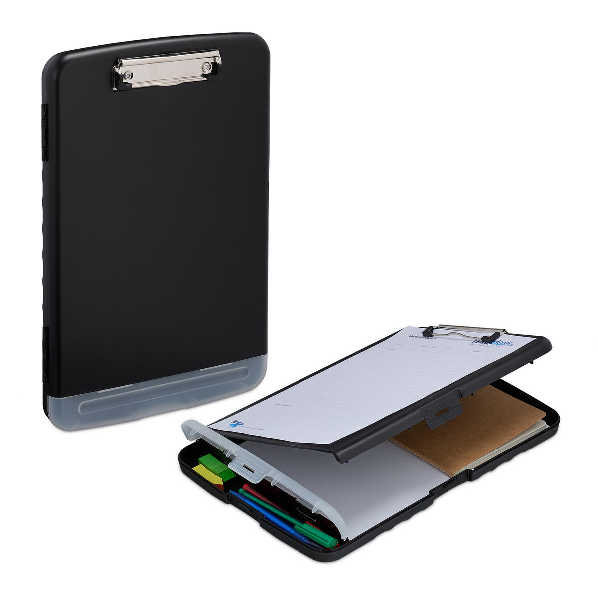 2XZÁPISNÍK - čierna, kov/plast (25/36.5/4cm) - Relaxdays