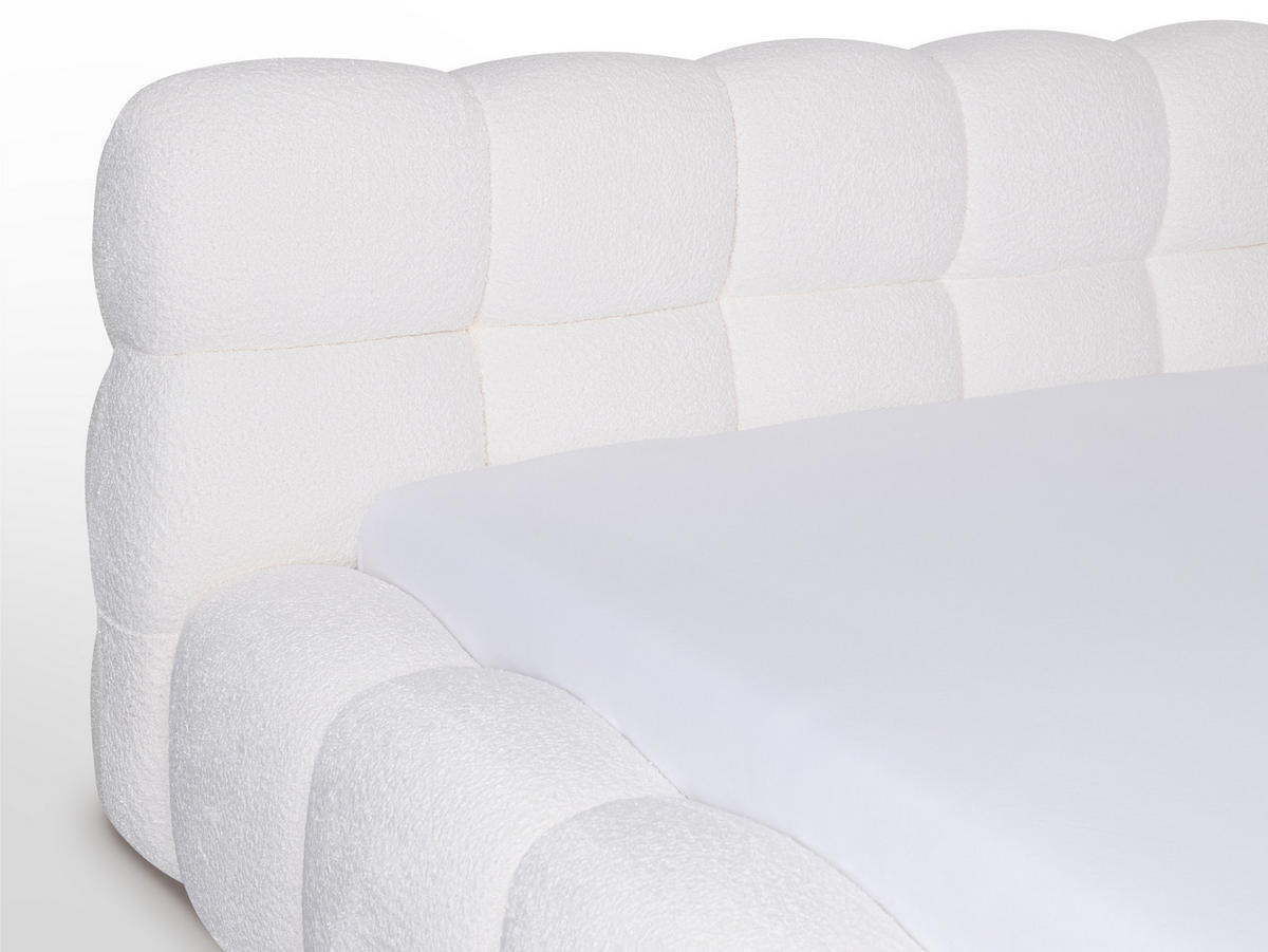 POLSTERBETT Nuba Creame 180/200 cm Boucle mit Bettkasten - Creme, Textil/Metall (180/200cm) - wonello