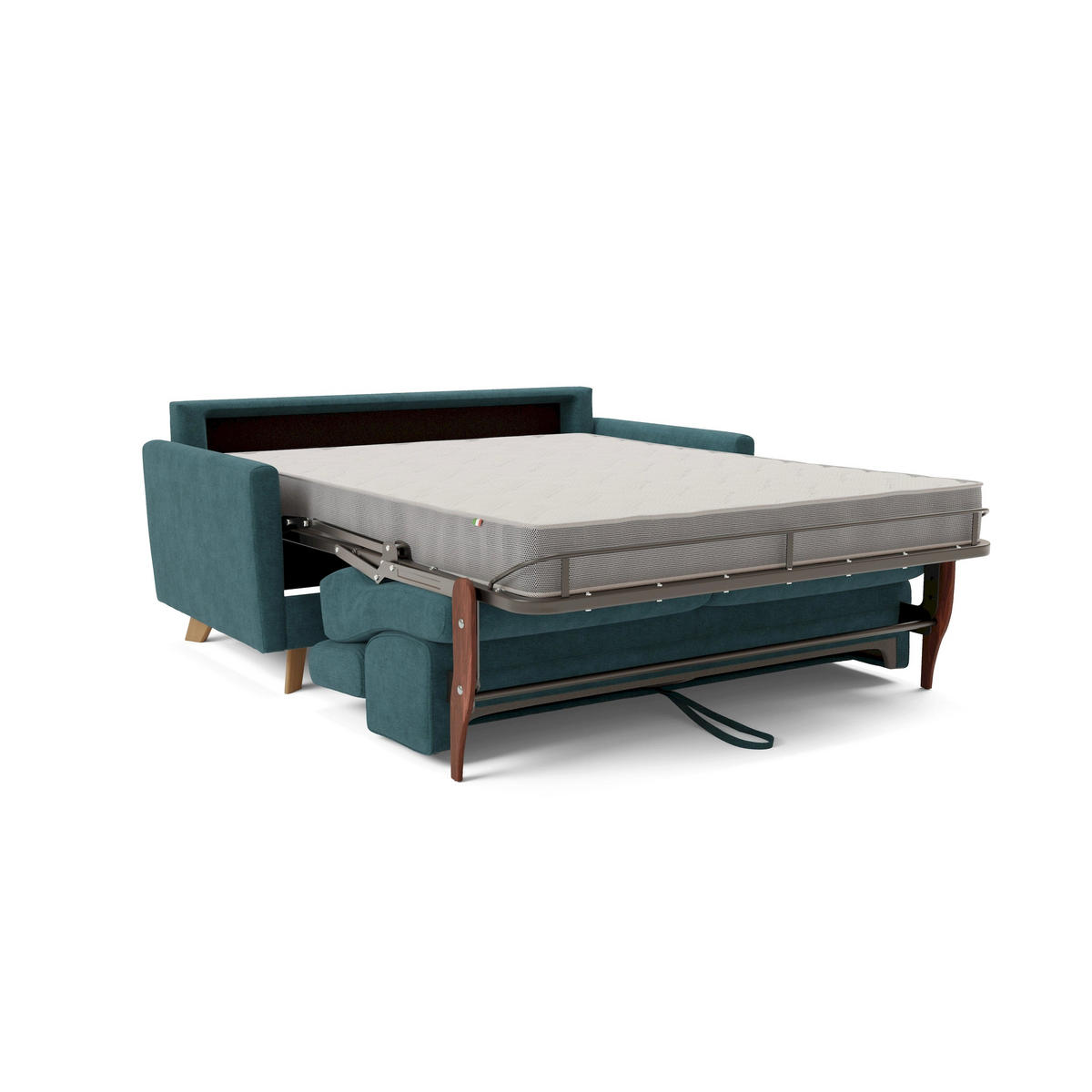 SCHLAFSOFA Francy - Petrol, Metall (160/92/97cm) - Divani.store
