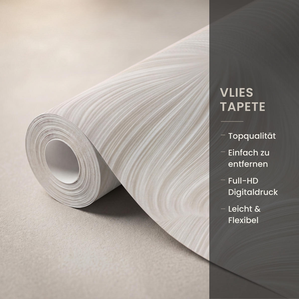 TAPETE - Lines - Ventilator - Beige - 500x220 cm - Creme, Papier (500/220cm) - OnlyWow