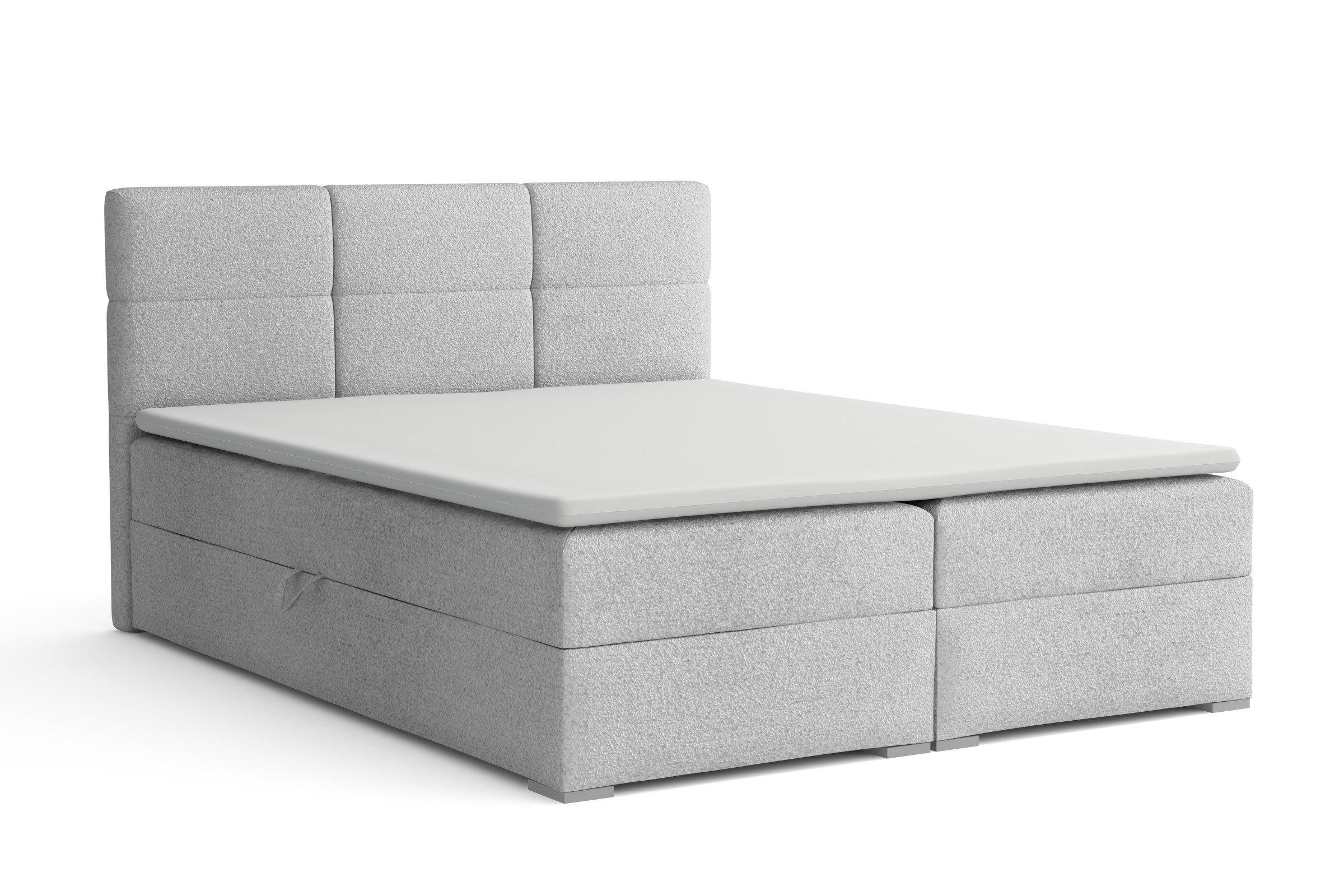 Deine Möbel 24 Boxbett Hellgrau 200x200 cm