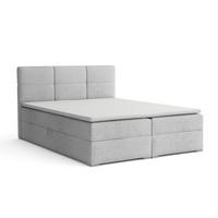 BOXBETT SUSAN LUX 160/200 in Boucle Hellgrau H4 - Hellgrau, Holz/Holzwerkstoff (160/200cm) - Deine Möbel 24