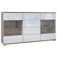 SIDEBOARD Bari Weiß Hochglanz - Weiß Hochglanz, Holzwerkstoff (138.5/75.5/35cm) - Vladon