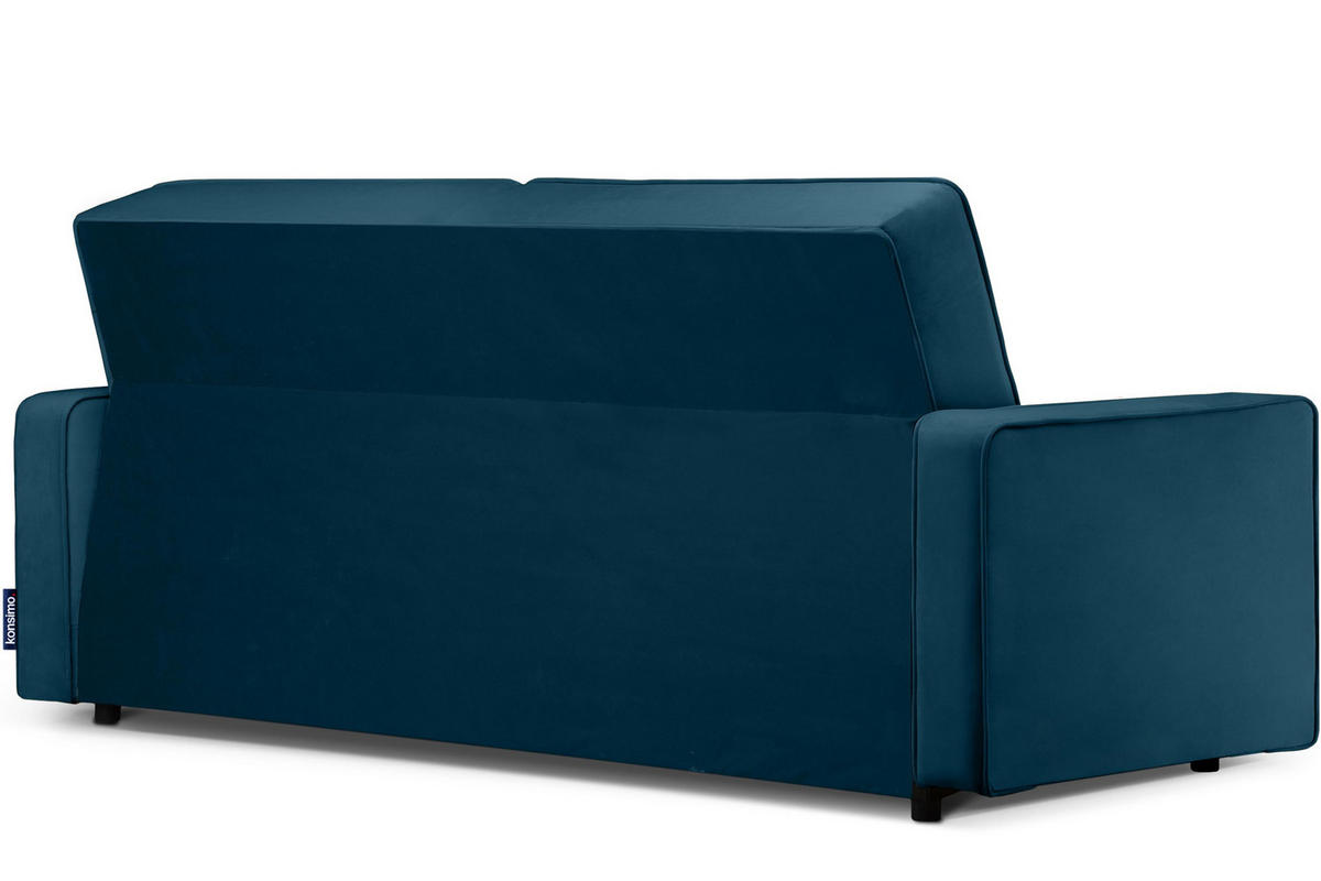 SCHLAFSOFA ORIO 3 Personen, Velours-Stoff, Türkis - Türkis, Textil (219/90/90cm) - KONSIMO®