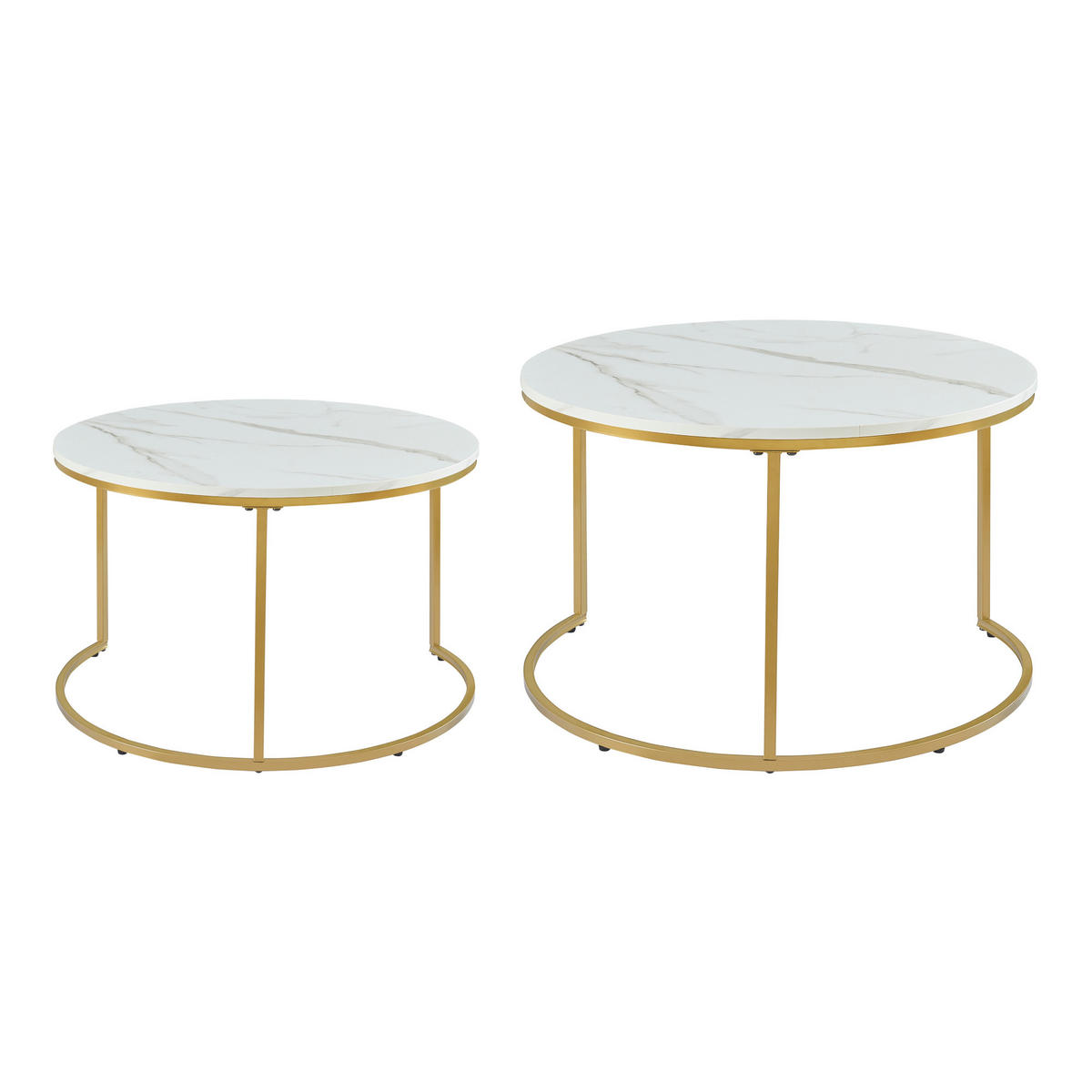 COUCHTISCH Christchurch 2er-Set - Weiß, Holzwerkstoff (80/80/45cm) - [en.casa]
