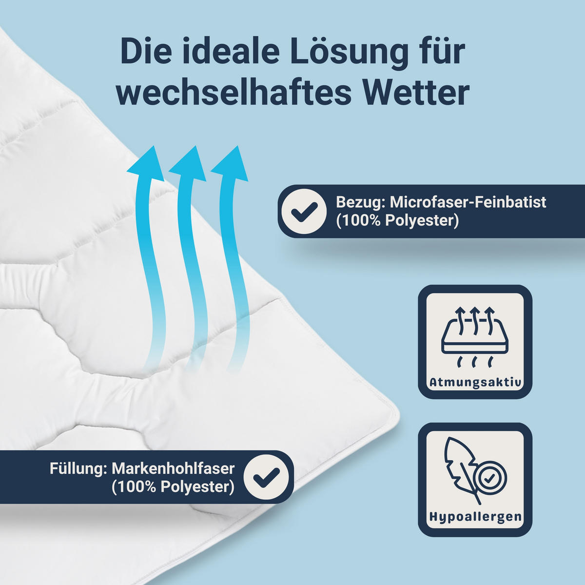 STEPPBETT Softline, verschiedene Wärmestufen, Allergikergeeignet, Ausführung: Steppbett, Größe: 200 x 200 cm - Weiß, Textil (200/200cm) - Betten-ABC