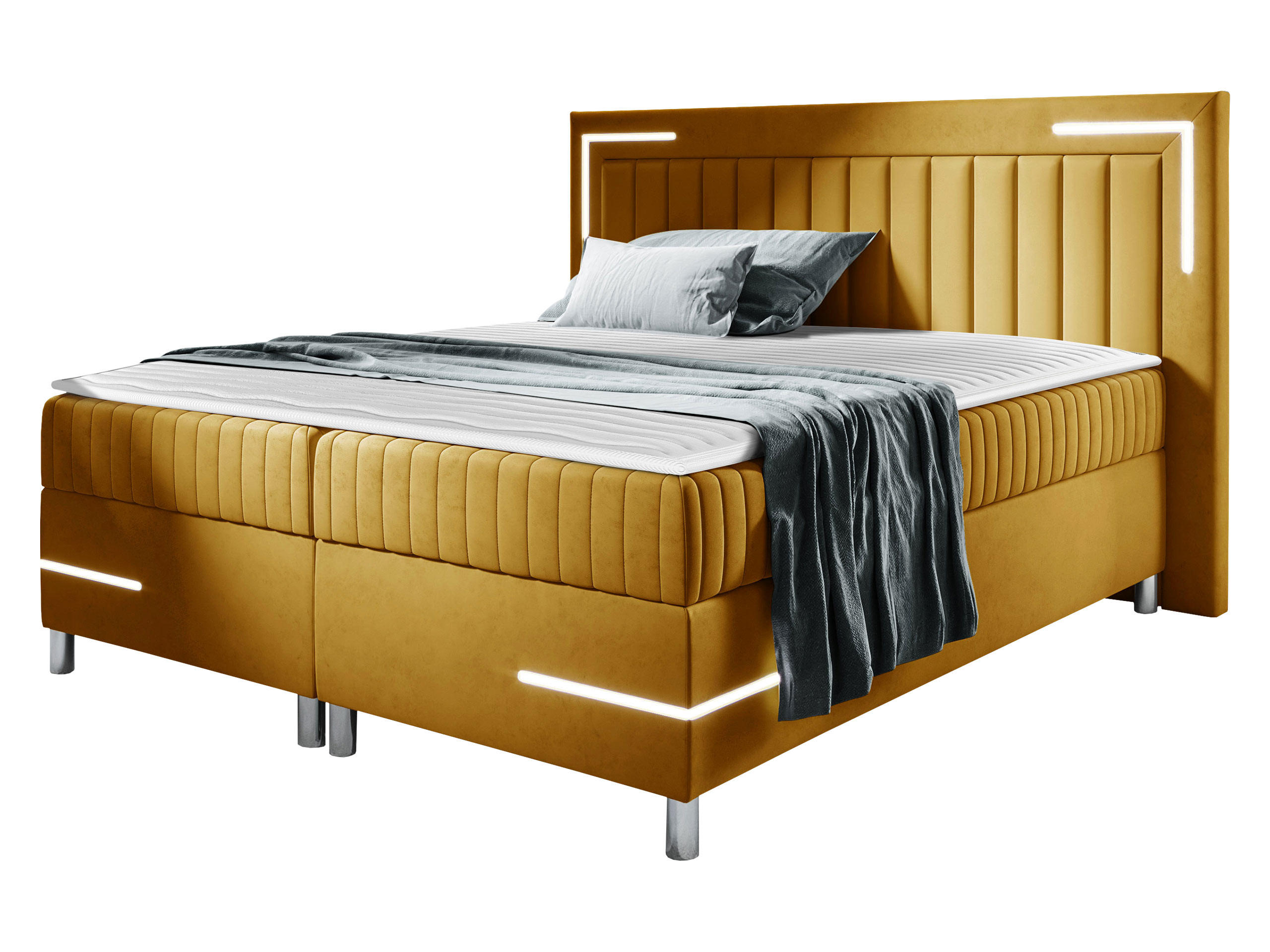 BOXBETT Tenosi 3 LED - Gelb, Holz (120/200cm) - MIRJAN24