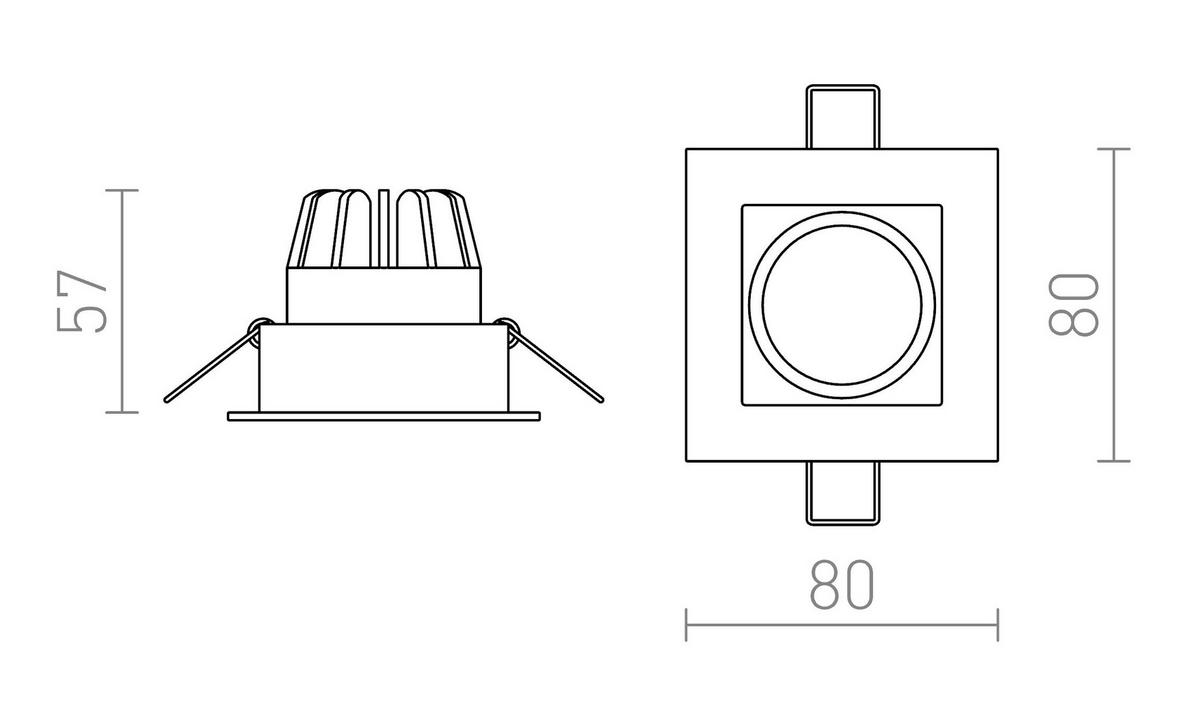 EINBAULEUCHTE TECH I Weiß 4 W - Weiß, Metall (9/9/12cm) - Rendl