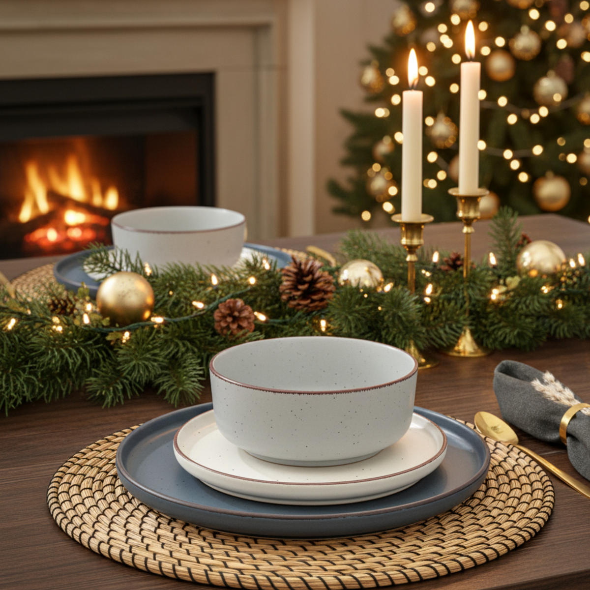 TAFELSERVICE BOMBAY MOONLIGHT - 16 tlg aus Steingut - Multicolor, Stein (27/9.5/27cm) - Sänger