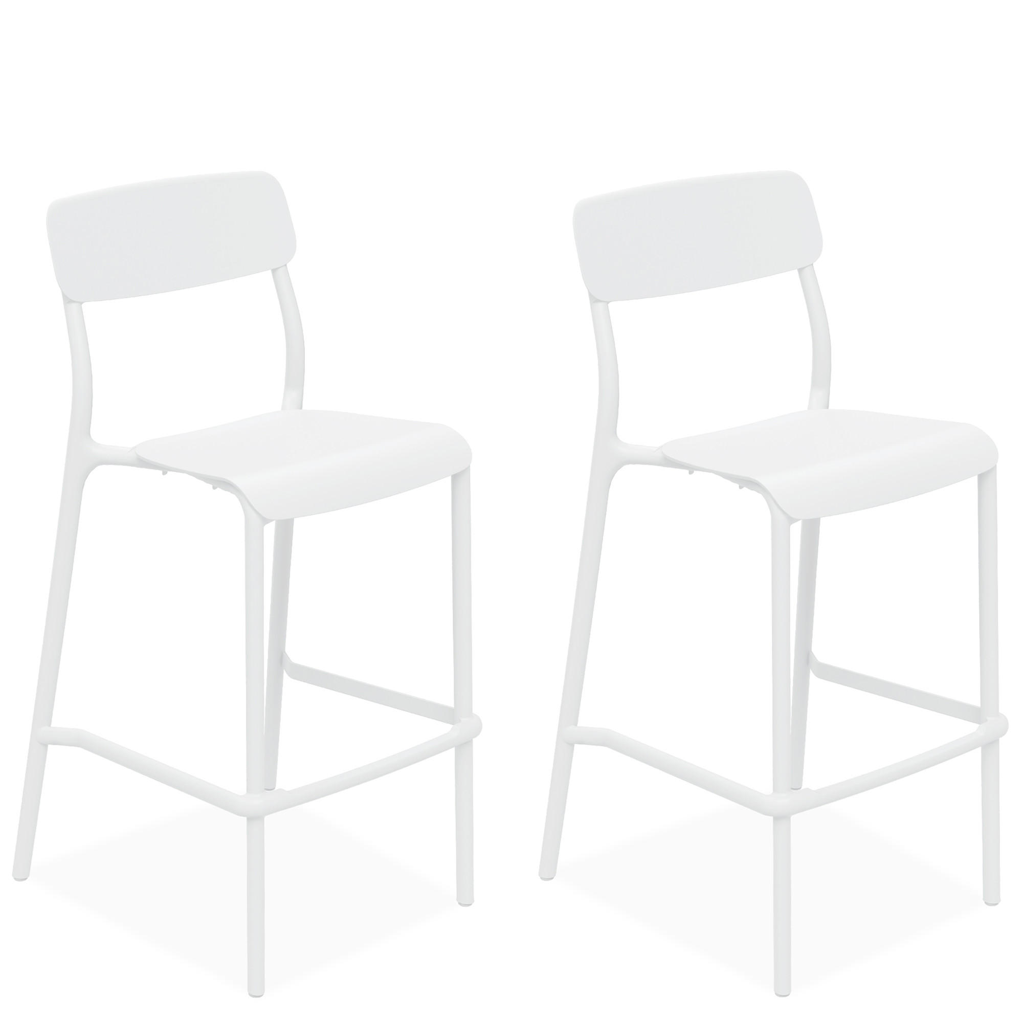 GARTENHOCKER GALIO, Hochhocker, 2-er Set - Weiß, Kunststoff (52/107.5/54.5cm) - KONSIMO®