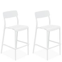 GARTENHOCKER GALIO, Hochhocker, 2-er Set - Weiß, Kunststoff (52/107.5/54.5cm) - KONSIMO®
