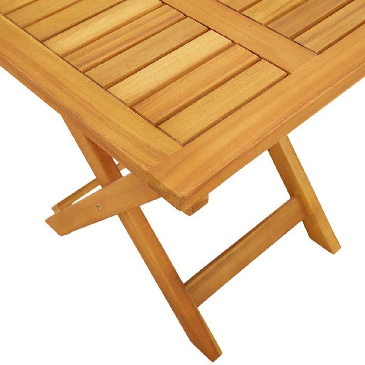 SONNENLIEGE Mit Tisch Massivholz Akazie - Braun, Holz (63/85/199cm) - vidaXL