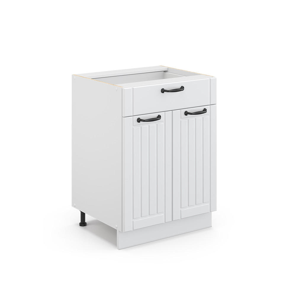 KÜCHENUNTERSCHRANK Fame-Line Weiß Landhaus 60 cm mit Schublade, ohne AP - Weiß, Holzwerkstoff (60/82/51.6cm) - Vicco