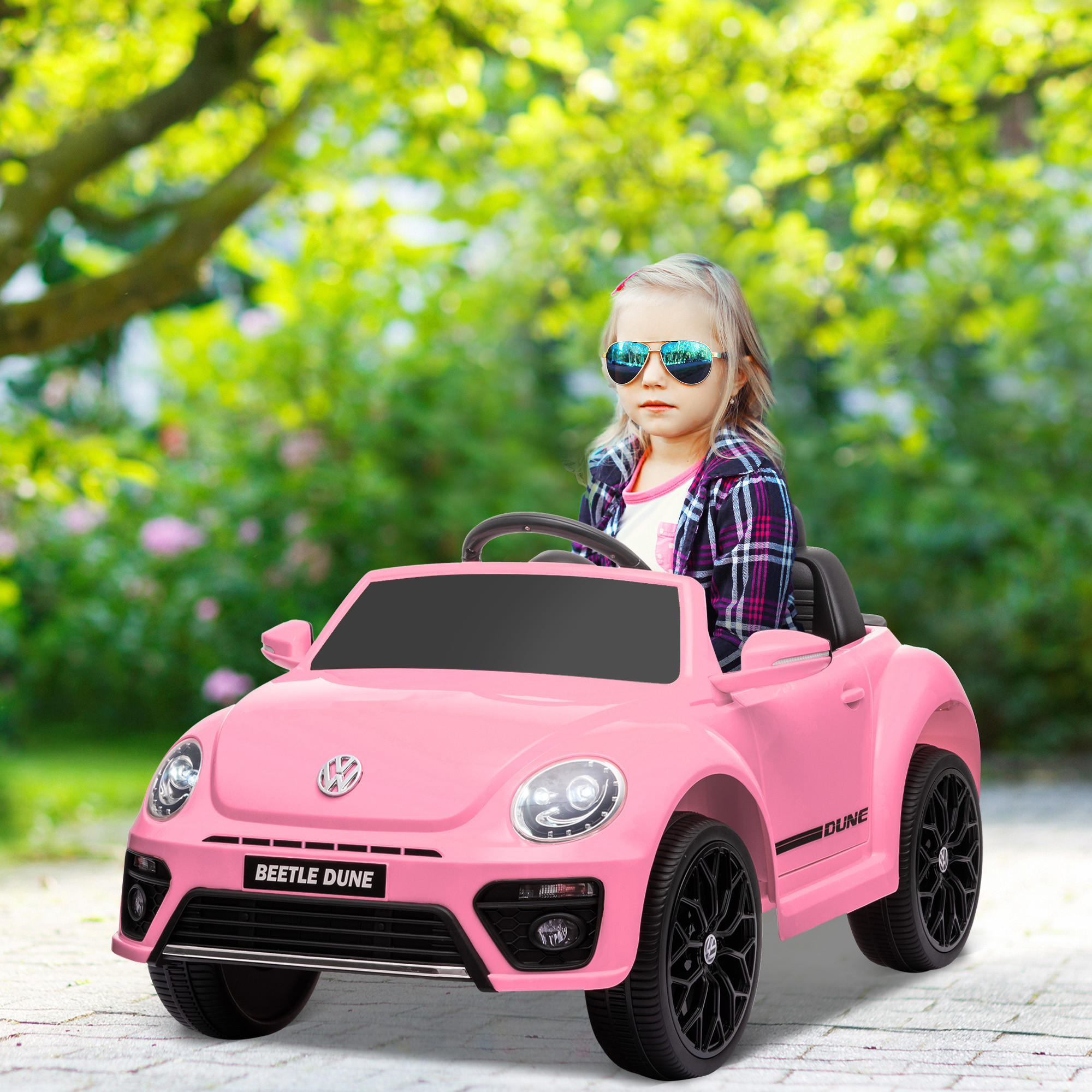 KINDER ELEKTROAUTO, Kunststoff, Metall, Rosa - Rosa, Kunststoff (97/56.5/46cm) - AIYAPLAY