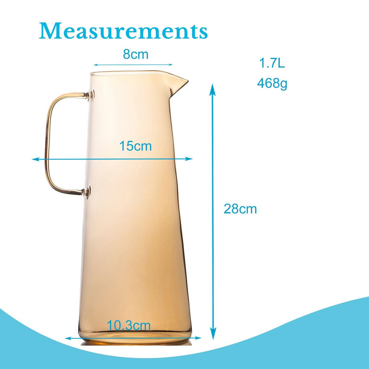 KARAFFE 1.4 Liter - Gelb, Glas (1.7L) - Intirilife