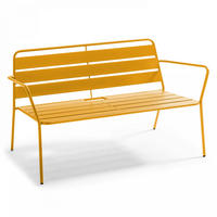 GARTENBANK, Gelb - Gelb, Metall (70/76/130cm) - Oviala
