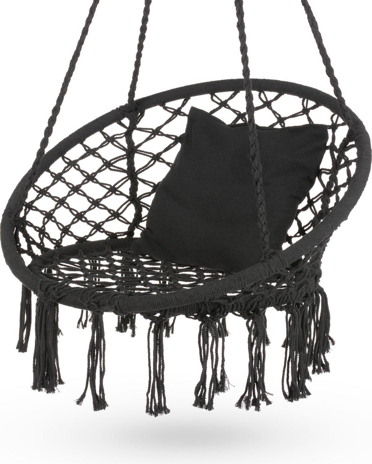 HÄNGESESSEL bis 150 kg - Schwarz, Textil (80/38/80cm) - Luverno