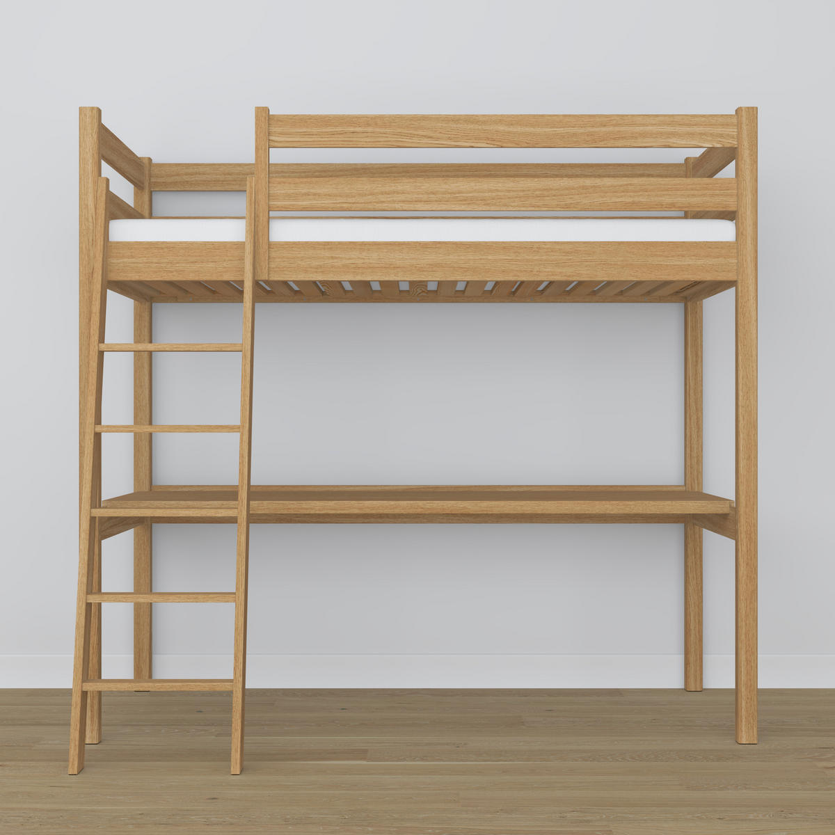 HOCHBETT N03 mit Schreibtisch Eiche Natur 90/180 - Eiche Artisan, Naturmaterialien/Holz (90/180cm) - N-Wood
