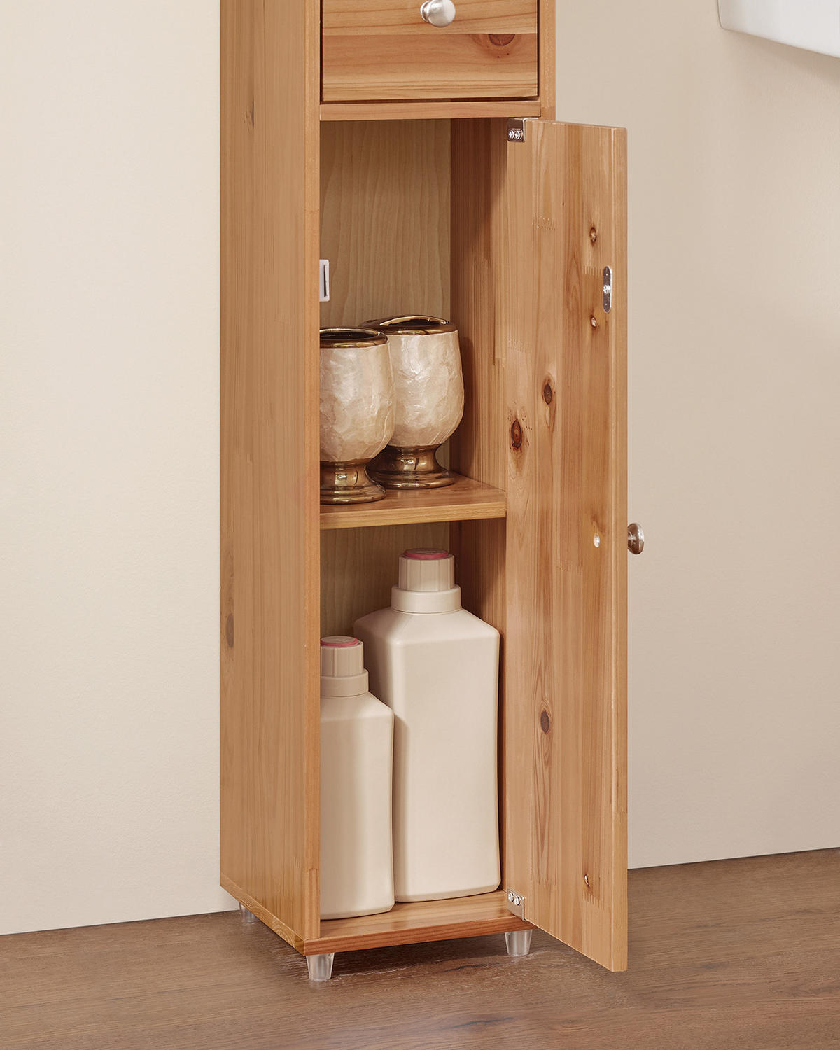 HOCHSCHRANK schmal Natur - Braun, Holz (20/180/20cm) - SoBuy