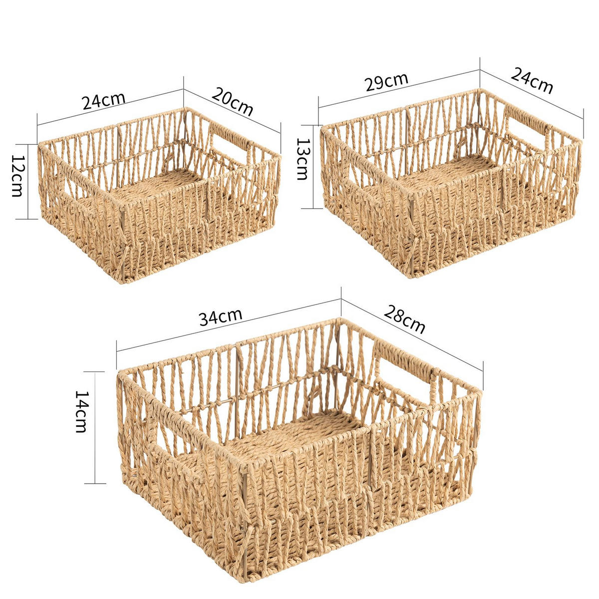AUFBEWAHRUNGSKÖRBE ENIN - Naturfarben, Holz (34/13/28cm) - IDIMEX