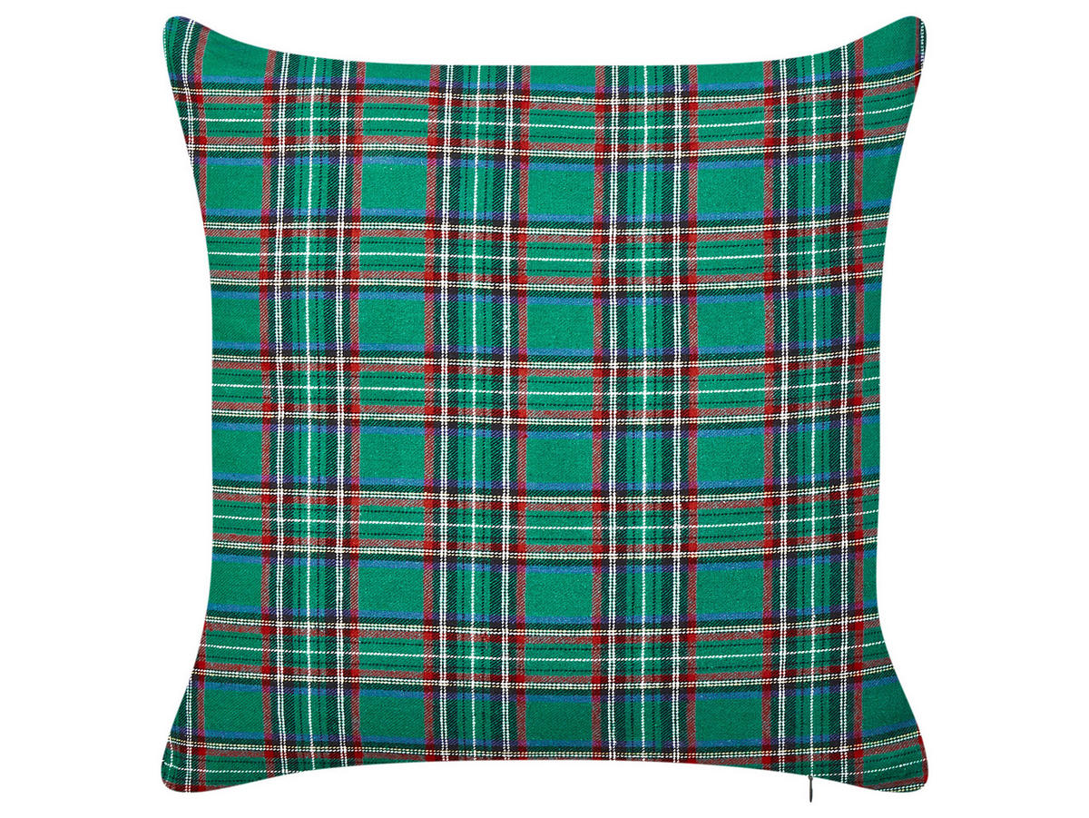 Dekokissen 2er-Set Grün 45/45 cm Joycandy - Rot/Schwarz, Textil (45/45cm) - Beliani