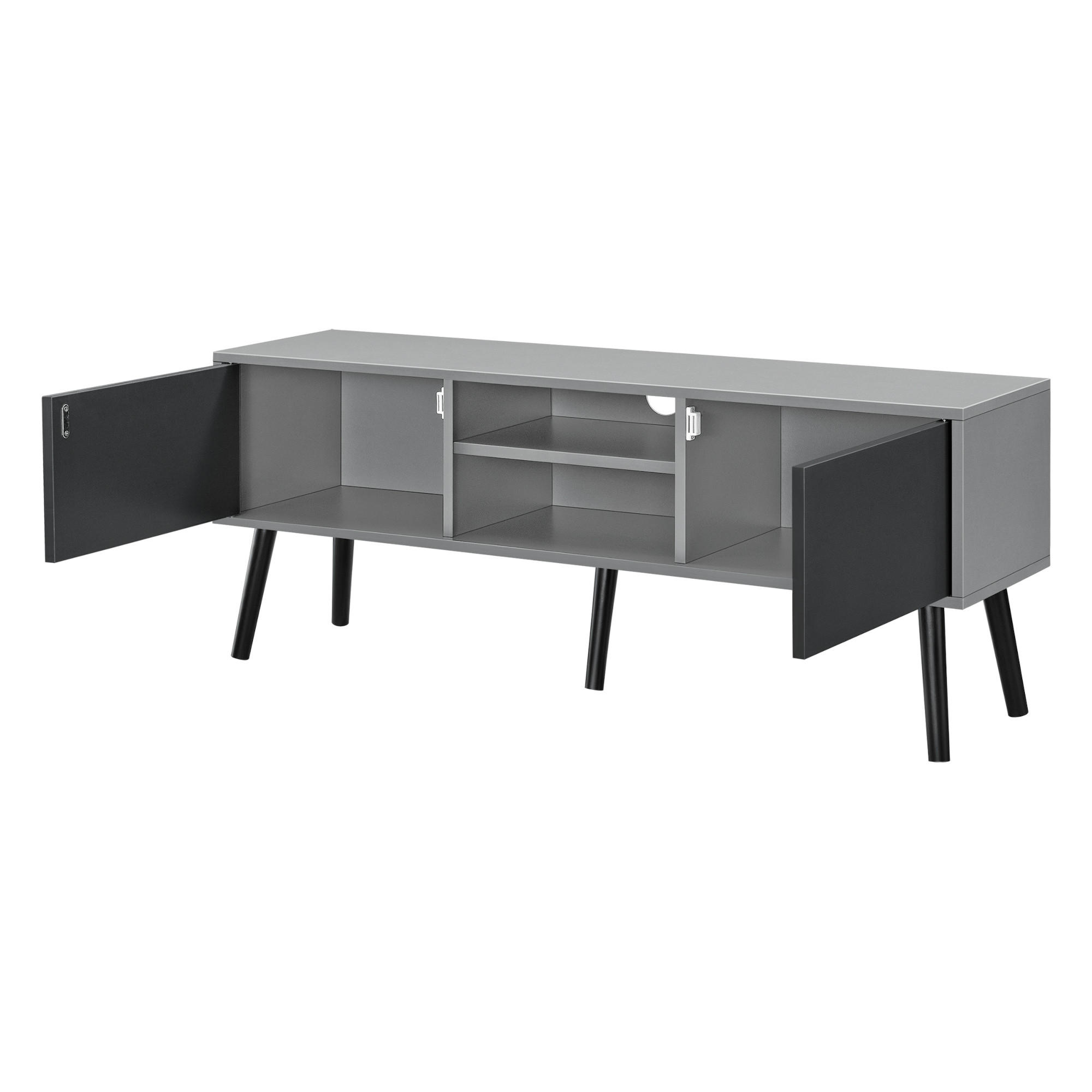 LOWBOARD Eskilstuna - Schwarz, Holz/Holzwerkstoff (120/46.5/29.5cm) - [en.casa]