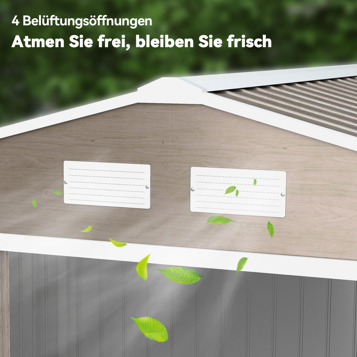 GERÄTEHAUS mit Pultdach, 4,9 m² - Braun, Metall (195/192/277cm) - Outsunny