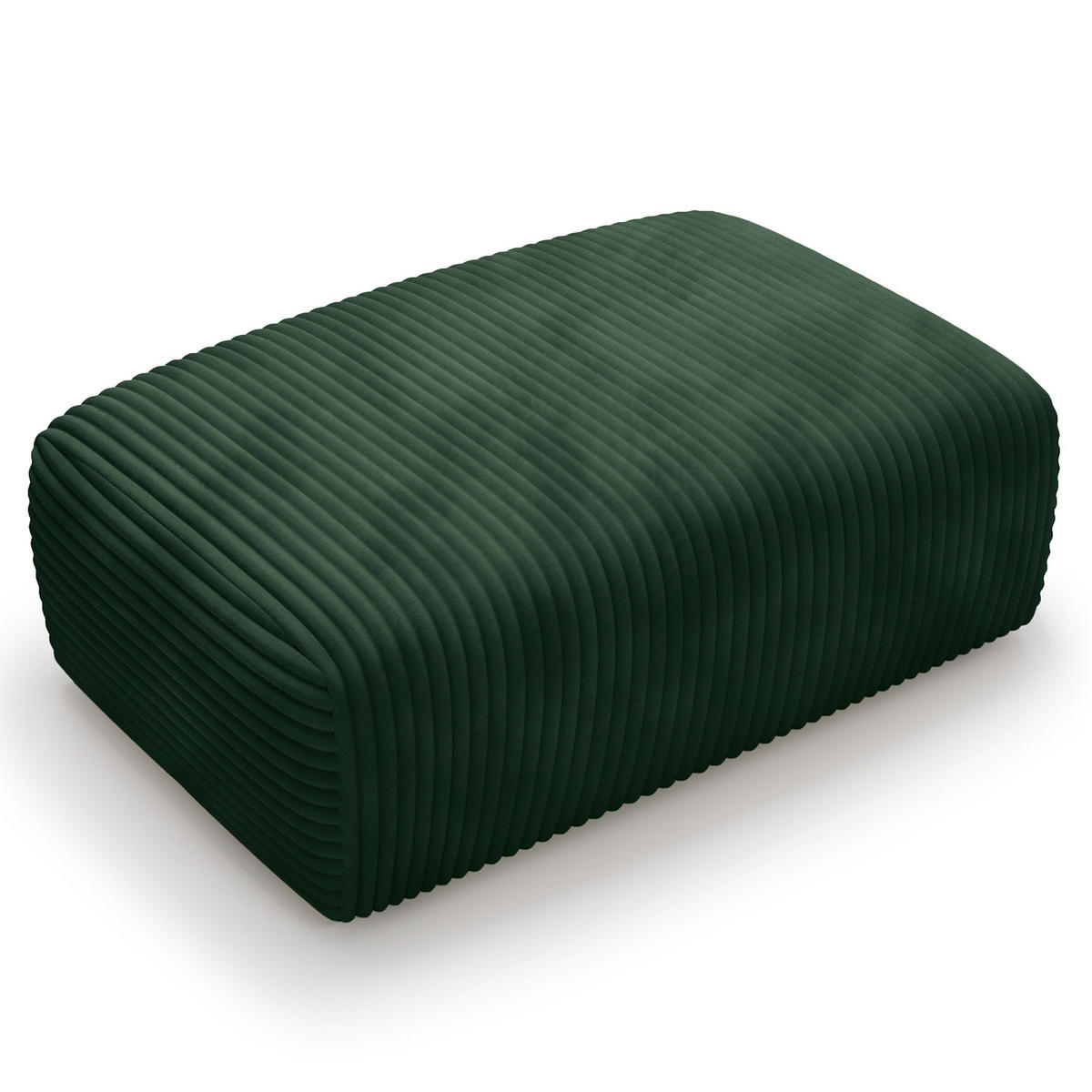 POLSTERHOCKER - Cord - Schwarz/Grün, Kunststoff/Textil (110/40/72cm) - home24