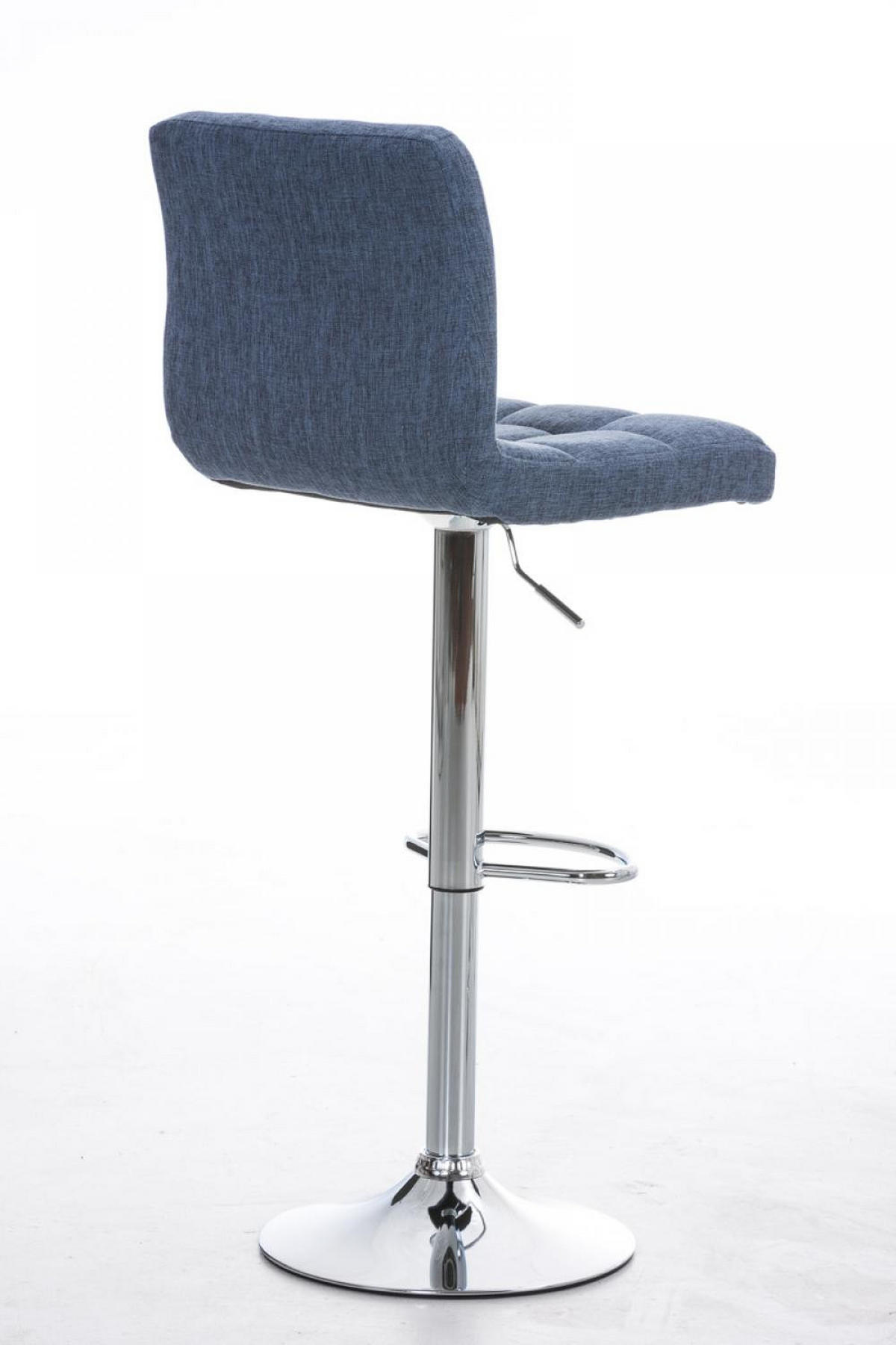BARHOCKER Stoff blau - Chromfarben/Blau, Textil/Metall (46/94/47cm) - CLP