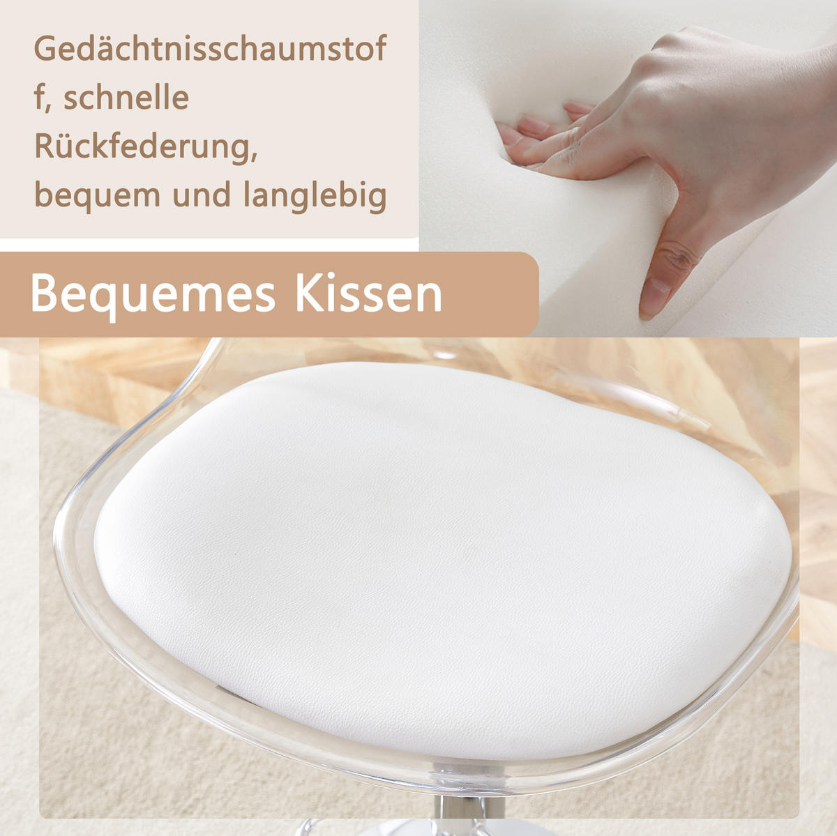 BARHOCKER höhenverstellbar 2er-Set Transparent Silber - Silberfarben, Metall (53.3/120/45.7cm) - Meubliv