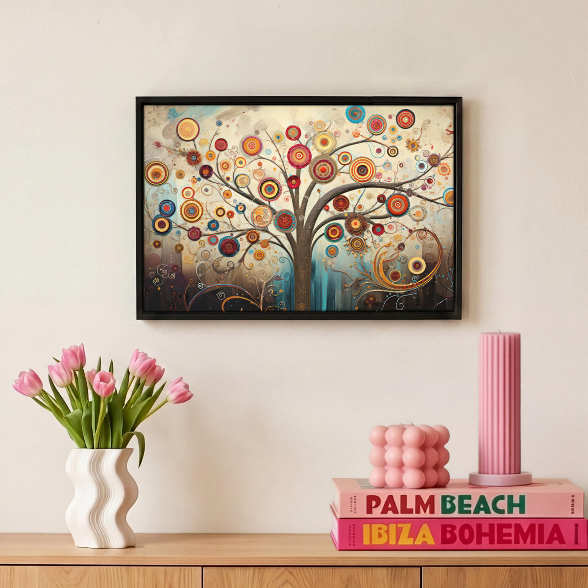 LEINWAND Bilder mit Rahmen - Baum - Baum des Lebens - Farbe - 30x20 - Braun, Textil (30/20cm) - MuchoWow