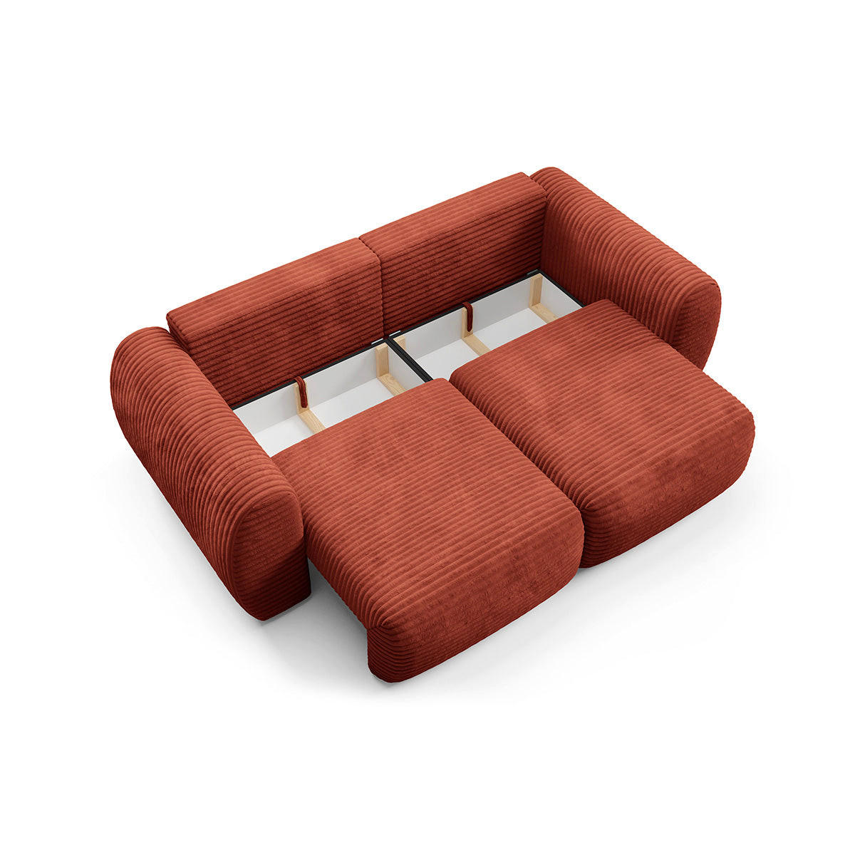 SOFA Camilla 3 Sitzplätze Terracotta - Orange, Holz (266/95/121cm) - Petits-meubles