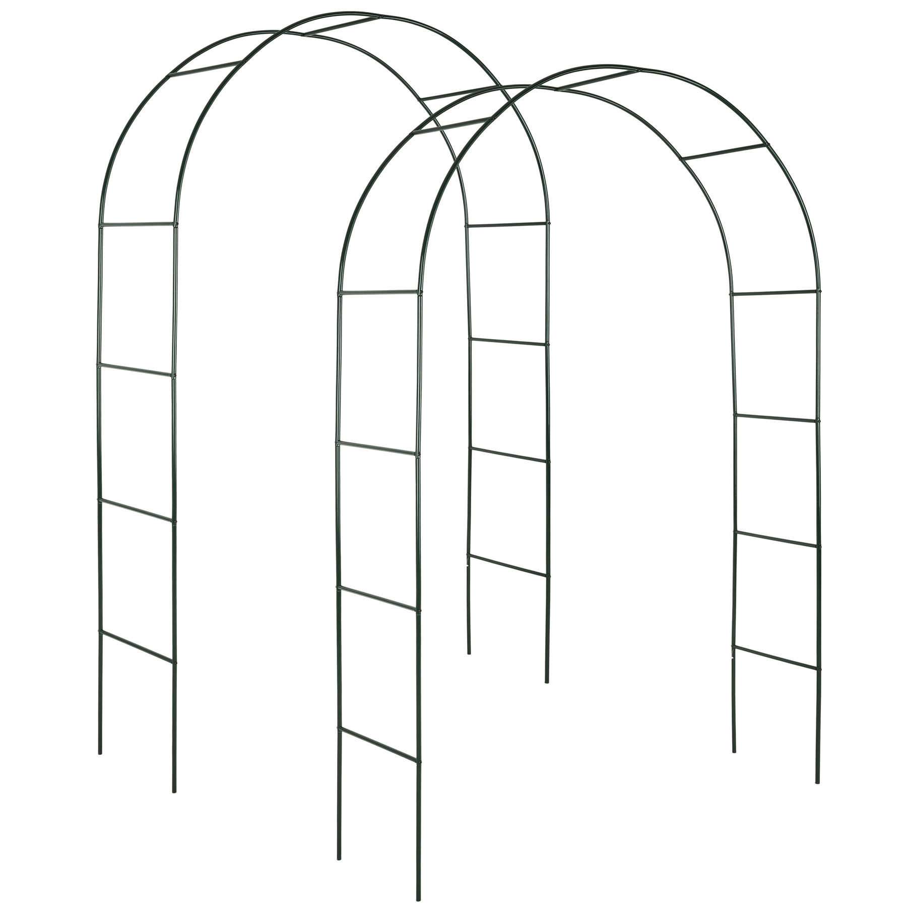 ROSENBOGEN 2er Set, 140 x 40 x 240 cm,grün - Grün, Metall (40/240/140cm) - tectake