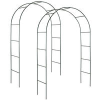 ROSENBOGEN 2er Set, 140 x 40 x 240 cm,grün - Grün, Metall (40/240/140cm) - tectake