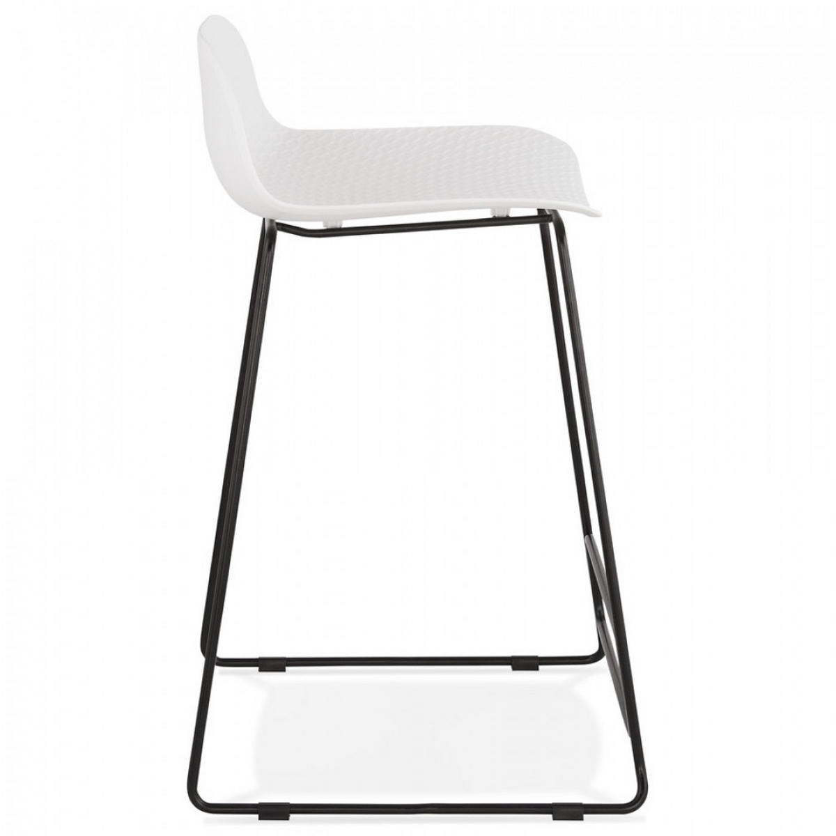 BARHOCKER Weiß 49x85x53cm - Schwarz/Weiß, Kunststoff/Metall (49/85/53cm) - AlterEgo
